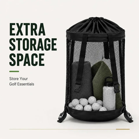 Golf Push Cart Organizer Bag With Mesh Pockets For Trolley Accessories Stores Balls Gloves Towels Water Bottle Scorecards