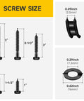 109 Piece 1/4 Inch Lag Screws And Washers Kit Pro Grade Heavy Duty Wood Bolts displayed with size measurements from 1 to 3 inches.