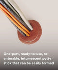 Fire Barrier Moldable Putty Stix MP Plus Red One Part Re Enterable Intumescent Firestop Sealant applied around cables in wall