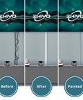 Ultimate Cord Concealer Kit For Wall Mounted TV Cables 9 Pack 17 Inch Each 153 Inch Total White Paintable Wire Covers Channel Easy Install For Living Room Home Office Entertainment Setup showing before and after installation.