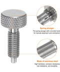Pro Grade Stainless Steel Spring Plunger M6x1 Thread Retractable Fastener 3mm Ball Pin Set close-up with knurled handle