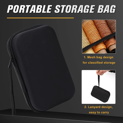 Portable storage bag for Leather Stitching Punch Kit With 56 Pieces 4Mm Prong Hole Punch Waxed Thread Hand Sewing Needles Awls