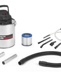 Heavy Duty Ash Vacuum Stainless Steel 5 Gallon With Bypass Motor, HEPA Filter, hose, and attachments for fireplace cleanup