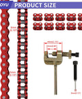 Front view: CILOYU red #35 go-kart roller chain, 3 ft, with master link set and chain breaker tool