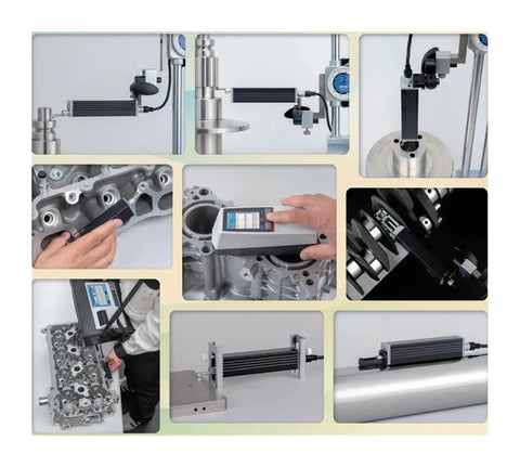 Heavy Duty Plug And Play Cord For SJ-210 Surface Roughness Tester connected to metal parts during quality checks.