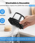 Person washing filter from 4 Pack Vacuum Replacement Filter Set For Pet Hair Eraser Hand Vacuum 2284W 2390 2389 2390A