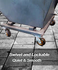 Heavy Duty 8 Inch Swivel Casters Set Of 4 With Two Brakes Beefed Up Industrial Rubber Wheels For Cart Outdoor Use