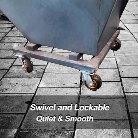 Heavy Duty 8 Inch Swivel Casters Set Of 4 With Two Brakes Beefed Up Industrial Rubber Wheels For Cart Outdoor Use