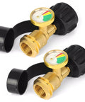 2 Pack Propane Tank Level Gauge Indicator For LP Tanks 5Lb To 40Lb With QCC1 Type Leak Detector For BBQ Grill RV Camper Heater