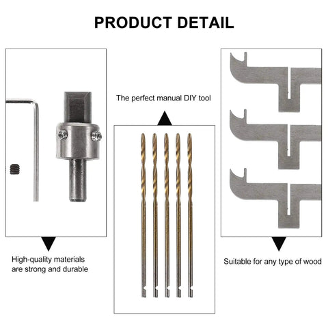 Bracelet Maker Drill Bit Set For Woodworking And Bead Jewelry, 2.4 Inch Carbide Router Bits, shown in product detail with various components.
