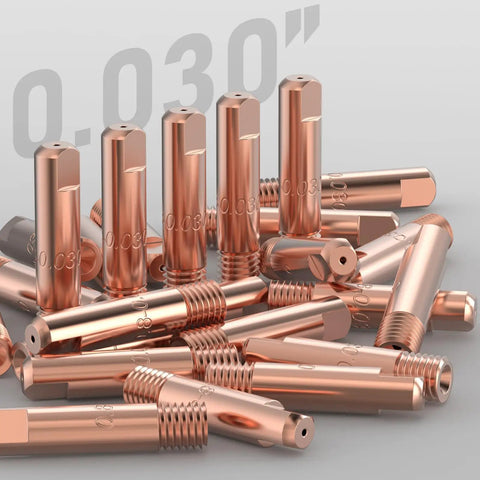 Super Hot MIG Welding Contact Tips 11-30 Size For.030 Wire, Premium 25 Pack of copper tips for 0.030 wire, compatible with welding guns.