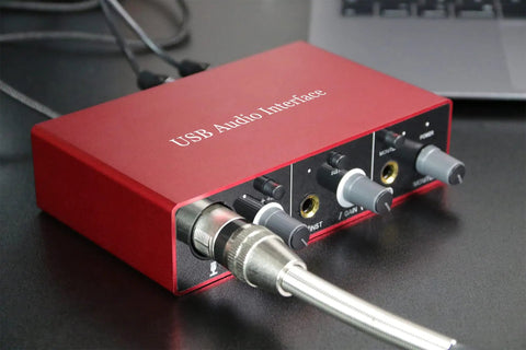 2x2 USB Audio Interface With Mic Preamplifier And 48V Phantom Power For Studio Quality Recording And 24 Bit Resolution USB Mixer