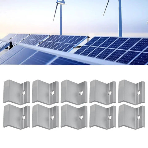 10 Pack Aluminum Solar Panel End Clamps Kit For PV Modules Z Bracket Mounting Clamps for 30 mm to 45 mm frame heights