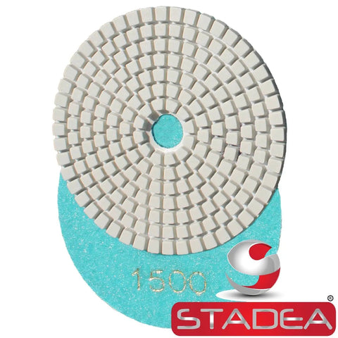 Close-up of 1500 grit pad from 4 Inch Diamond Polishing Pads Wet Dry Set With 11 Diamond Pads And Backer Pad For Granite Concrete Marble Polishing
