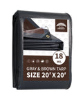 Heavy Duty 20 By 20 Foot Tarp 18 Mil Waterproof Poly Tarp With Grommets And Reinforced Edges UV Resistant Weatherproof Cover