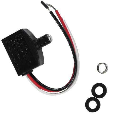 Two Pack Dusk To Dawn Photoelectric Sensor Switch with wires, rubber ring seal, 120V 60Hz, 100W Max, UL Listed for indoor outdoor use