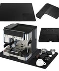 Three In One Silicone Coffee Mat For Home Espresso Machines 23 By 15 Inches with raised edge, detachable drying pad, espresso setup.