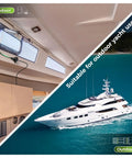 Ultra-Thin Flat Ethernet Cable No Drill RJ45 Extension Cord gliding through window for yacht internet connection.