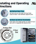 Commercial Refrigeration Defrost Timer 40A 2HP 120V AC 60Hz UL Certified Pro Grade Defrost Controller With 1 to 6 Daily Auto Defrost Cycles, Adjustable 4 to 110 Minutes In 2 Minute Steps, Keeps Evaporators Frost Free Cooling Performance Boost, installation diagram