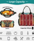 Insulated Lunch Bag Cooler Tote For Outdoor Picnics And Camping, Reusable with detachable strap, wide opening design, holds 16 cans