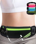 Person wearing No Bounce Slim Running Belt Fanny Pack For Hiking And Cycling With Reflective Jogging Pouch Waist Pack