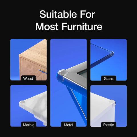 Clear Corner Protectors For Furniture 12 Pack Super Easy Install Edge Safety Bumpers on wood, glass, marble, metal, and plastic surfaces