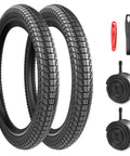 2 Pack 20 Inch Bike Tires Set With 20x2.1 And 20x2.0 Inner Tube Options, Foldable Replacement Tires, prying rods included