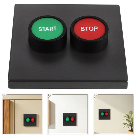Industrial 2 Button Control Station With Emergency Stop And Start Push Buttons For Workshop Motor And Fan Control, Plastic Surface Mount Switch Panel