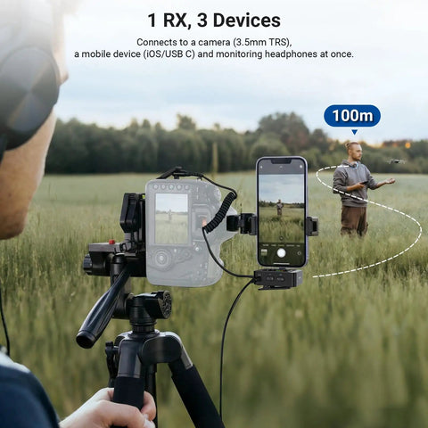 AI Wireless Lavalier Microphone For iPhone Android Camera And PC With Dual DSP MCU Noise Cancellation used in field shoot