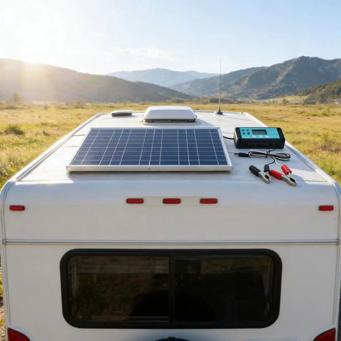 High Efficiency 100W Solar Panel Kit With Anti Corrosive Aluminum Frame And IP67 Weatherproof Junction Box on RV roof