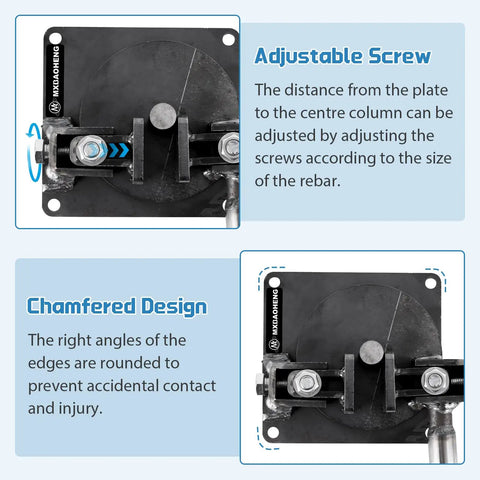 Heavy Duty Manual Rebar Bender For Steel Bars Up To 14Mm Adjustable Bending Angle Up To 200 Degrees showing adjustable screw detail.
