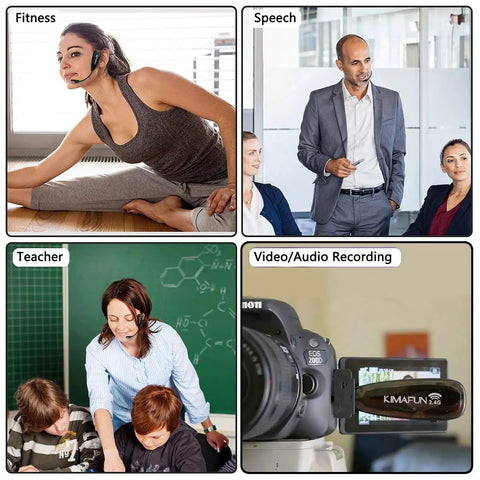 Fitness instructor, business meeting, classroom teaching, and video recording using Waterproof Wireless Headset Microphone System