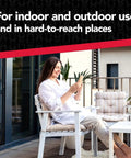 Woman on patio using Perimeter Protection Refill For Indoor And Outdoor Use Up To 18 Months Of Protection 1 Gallon With Auto Trigger Hose Dip Tube