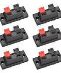 Six Pack 2 Way Speaker Spring Terminal Clips Connectors WP2-10 Push Release Test Clips for Quick Wire Hookups Solid Connection