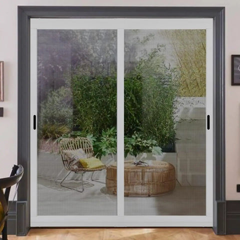 Sliding Screen Door Kit With Galvanized Steel And Aluminum Frame White 30x80 Height Adjustable Rust Proof And Mosquito Proof No Sweat Assembly For Patio Backyard And Bedroom