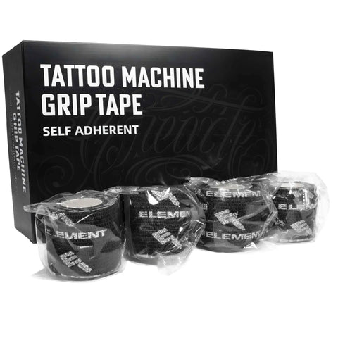 Tattoo Machine Grip Tape Box Of 24 Self Adhering Wraps 2 Inch By 5 Yards Non Slip Soft Stretch Sensi Wrap, black rolls in package