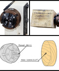 SIIIXS 4-Inch Wood Lathe Chuck Set with 1x8 TPI thread and 3/4x16 adapter, self-centering 4-jaw, front view