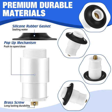 Strong & Easy Installs Bath Tub Drain Plug Metal Drain Stoppers with silicone gasket and brass screw for K-7272 K-7271.