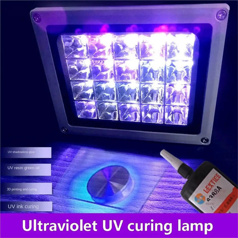 Heavy Duty UV Curing Lamp With 365Nm 395Nm And 405Nm Bands, shining bright for resin glue curing and PCB masking.