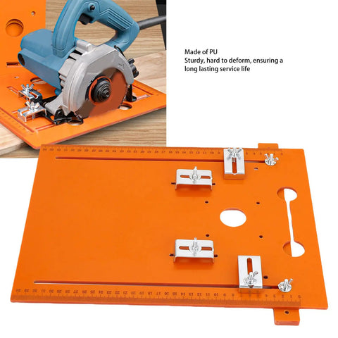 Heavy Duty Circular Saw Base Plate For Router Table Insert with etched scale and easy swap mount holes.