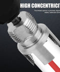 Close-up of threader in action from All In One Pipe Threading Kit For Home Plumbing DIY Internal And External Thread Tools In One Pack