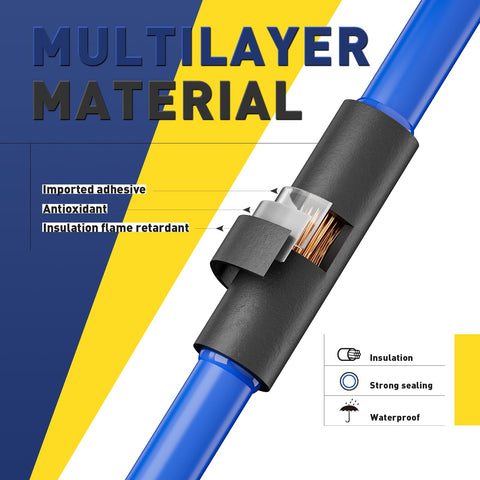Close-up of 220Pcs Heat Shrink Tubing Kit With 3 To 1 Adhesive Lined Tubes showing insulation layers and adhesive seal