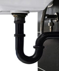 One And A Half Inch OD 17 Gauge Brass P-Trap With High Box Flange Matte Black Finish Complete P-Trap Set Under Sink Install