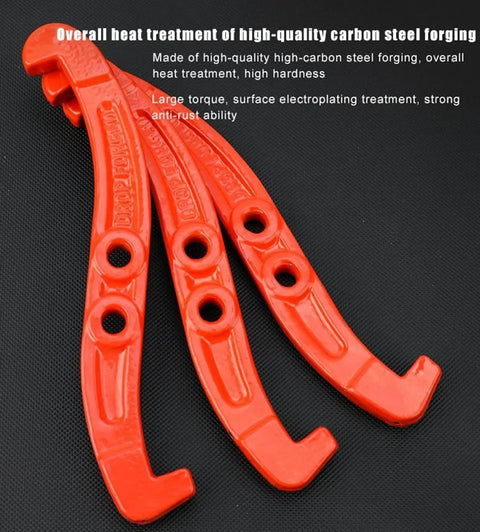 Three jaws of Beefy Heavy Duty Hydraulic Three Jaw Gear Puller Kit For Bearings, Pulleys, And Flywheels, high-carbon steel, rust resistant