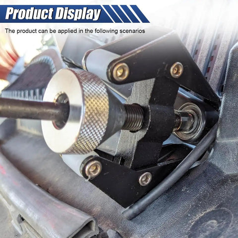 Close-up of Heavy Duty Windshield Wiper Arm Removal Tool Kit for Most Cars in use on a car wiper arm
