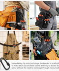 Half Inch Socket Holder Keychain 5 Pack With Heavy Duty Quick Release Clip on tool belts and aprons with sockets