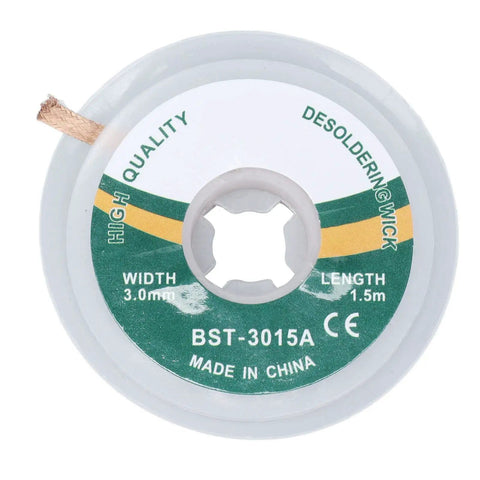 Desoldering Wick No Clean Alloy Copper Solder Removal Braid 1.5m Length 3.0mm Diameter Pro Grade High Efficiency Thermal Conductivity