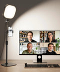 Adjustable Desk Ring Light With Stand For Webcam And Video Calls, 30 Light Modes For Live Streaming And Meetings next to monitor
