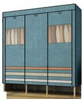 Slick Setup Portable Closet Organizer And Wardrobe Shelves Crafted From Thick Nonwoven Fabric Featuring Easy Pop Up Build And Smart Bedroom Storage Flex with hanging clothes visible.