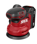 Built Tough No Sweat 20V Brushless Nine Piece Cordless Power Tool Combo Kit includes red brushless random orbital sander with battery.